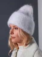 WHITE CAP MADE OF MOHAIR AND MERINO WOOL