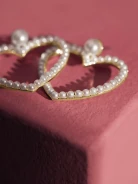 HEART EARRINGS WITH PEARLS