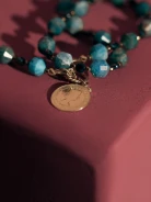 TURQUOISE NECKLACE WITH COIN