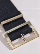 BLACK BELT WITH CROCODILE TEXTURE