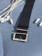 BLACK BELT WITH CROCODILE TEXTURE