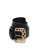 BLACK WIDE BELT WITH LARGE BUCKLE