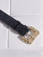 BLACK WIDE BELT WITH LARGE BUCKLE