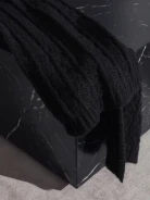 BLACK WOOL SCARF