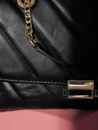 BLACK QUILTED HANDBAG MEDIUM SIZE