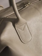 BEIGE LEATHER TRAVEL BAG
