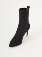 Black suede heeled boots