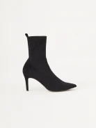 Black suede heeled boots