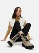 Beige boots from natural leather