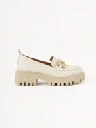 Leather platform loafers