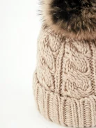 Wool cap with pompom