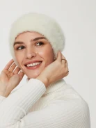 Cream angora beanie