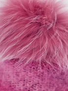 Pink beanie with pom-pom