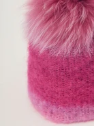 Pink beanie with pom-pom