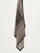 Large silk gavroche with rich pattern