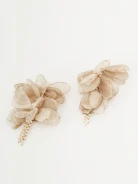 Earrings decorated with flowers and crystals
