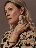 Earrings decorated with flowers and crystals