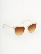 Beige sunglasses in cat-eye shape
