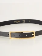 Black thin leather belt