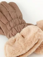 Beige down gloves