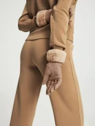 Beige down gloves