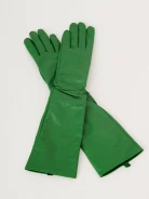 Green leather gloves
