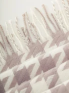 Viscose scarf  in beige houndstooth