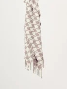 Viscose scarf  in beige houndstooth
