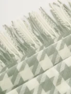 Cream and mint peplite scarf