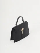 Black leather hand bag