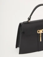 Black leather hand bag