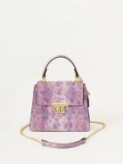 Purple handbag in the form of a trunk