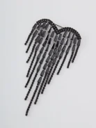 Black brooch with zircons