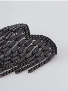 Black brooch with zircons