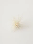 Cream brooch with feathers