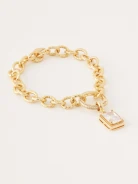 Gold plated silver bracelet with zirconia