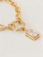Gold plated silver bracelet with zirconia