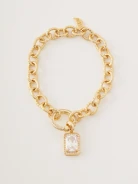 Gold plated silver bracelet with zirconia