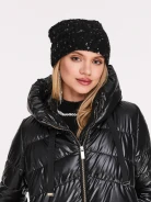 Black mohair cap with sequins