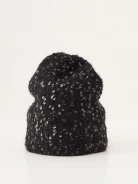 Black mohair cap with sequins