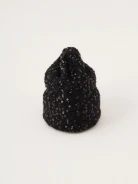 Black mohair cap with sequins