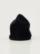 Black angora hat