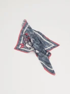 Silk gavroche with floral motif