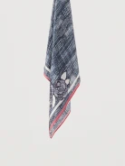 Silk gavroche with floral motif