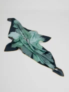 Silk gavroche with floral motif