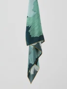 Silk gavroche with floral motif