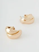 Structured earrings rings in gold color
