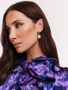 Gold-plated silver earrings with zircons