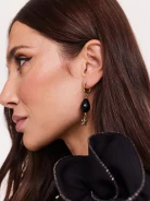 Premium earrings in gold plated silver with onyxes
