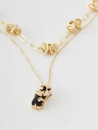 Cascade necklace with black pendant